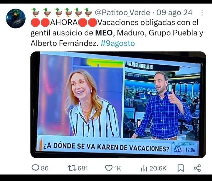 Tuit de @Patitoo_Verde (9 ago 2024) que mezcla un pantallazo de Mega con un ataque a Enríquez-Ominami y al Grupo Puebla.